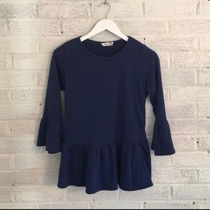 Navy Peplum Top
